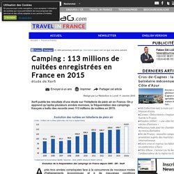 Camping : 113 millions de nuitées enregistrées en France en 2015