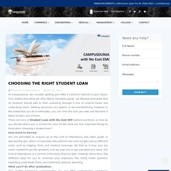 CHOOSING THE RIGHT STUDENT LOAN