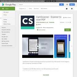 CamScanner - Scanner to scan PDF - Apps on Google Play