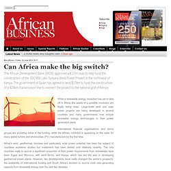 Can Africa make the big switch?