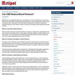 Can CBD Reduce Blood Pressure?