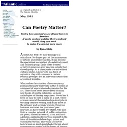 Can Poetry Matter? - 91.05