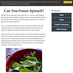 Can You Freeze Spinach? - Can You Freeze This?