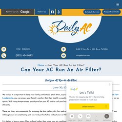 Can Your AC Run An Air Filter?