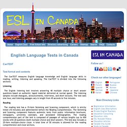 English language Tests in Canada