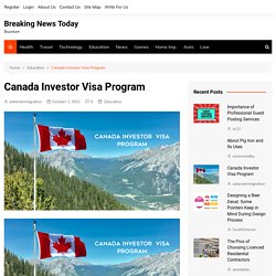 Canada Investor Visa Program