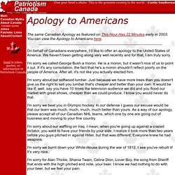 Jokes: Canadian Apology - Patriotism Canada