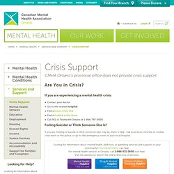 Fact Sheets : Canadian Mental Health Association, Ontario