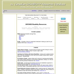 Canadian Disability Resources Database - Ontario
