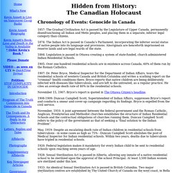 Hidden from History: The Canadian Holocaust - Chronology of Events