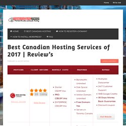 Best Canadian Hosting Services of 2017