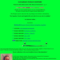 CANADIAN INDIAN HISTORY