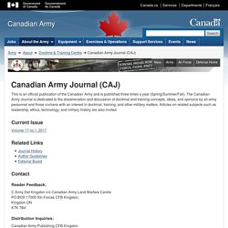 About Canadian Army Journal