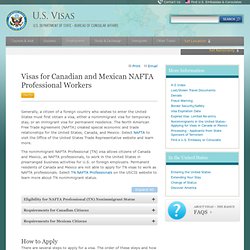Visas for Mexican and Canadian NAFTA Professional Workers