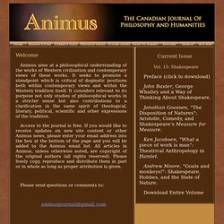 Animus: The Canadian Journal Of Philosophy And Humanities