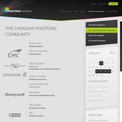 The Canadian Photonic Community - Photons Canada