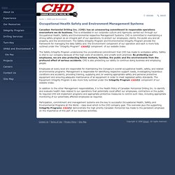 Canadian Horizontal Drilling - www.canadianhorizontal.ca - Horizontal Drilling, Alberta Horizontal Drilling, Canadian Drilling, Horizontal Drilling Experts - OH&S and Environment