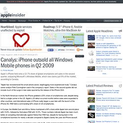 Canalys: iPhone outsold all Windows Mobile phones in Q2 2009