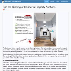 Tips for Winning at Canberra Property Auctions