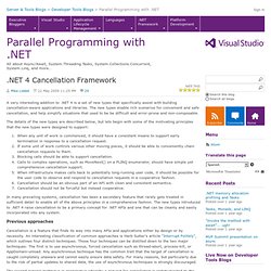 .NET 4 Cancellation Framework - Parallel Programming with .NET