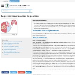 Cancer du poumon - Prévention