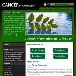 Cancer In Plain English – Cancer Information