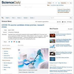 COVID-19 vaccine candidate shows promise, research shows