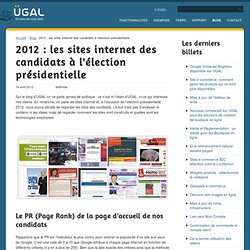 2012 : les sites internet des candidats à l’élection présidentielle