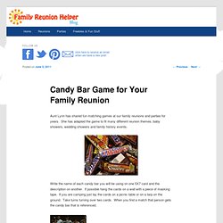 Candy Bar Game for Your Family Reunion