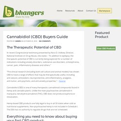 Cannabidiol (CBD) Buyers Guide - Buy CBD Hemp Oil Online
