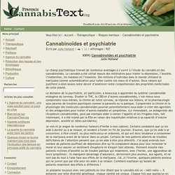 Cannabinoïdes et psychiatrie