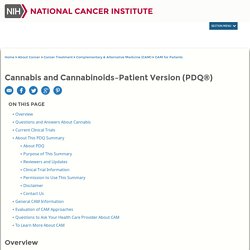 Cannabis and Cannabinoids (PDQ)—Patient Version