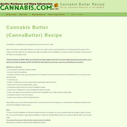 Butter / CannaButter Recipes