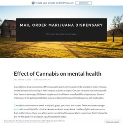 Effect of Cannabis on mental health
