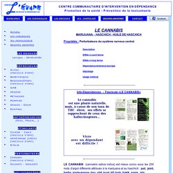 CANNABIS - MARIJUANA - HASCHICH  / L'ÉTAPE inc.