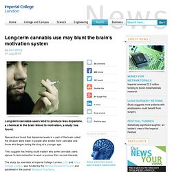 Long-term cannabis use may blunt the brain's motivation system