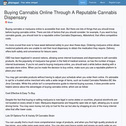 Buying Cannabis Online Through A Reputable Cannabis Dispensary