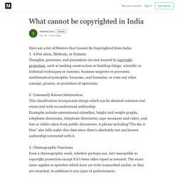 What cannot be copyrighted in India - Intellect Juris - Medium