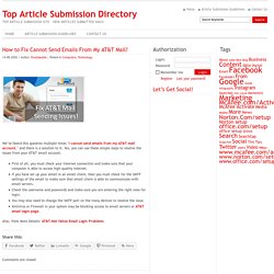 How to Fix Cannot Send Emails From My AT&T Mail?