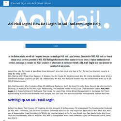 Cannot Sign into Aol Email