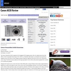 Canon A630 Review: Full Review