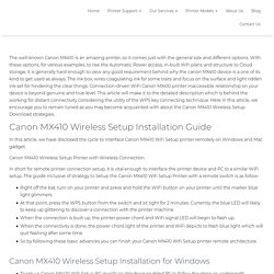 Connect Canon mx410 to wifi