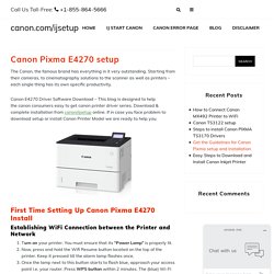 Canon Pixma E4270 setup