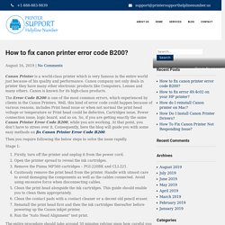 How to fix canon printer error code B200? Canon Printer