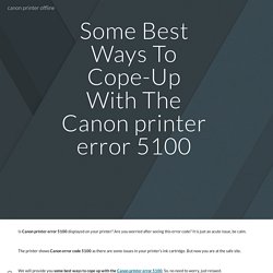 Fix Canon Printer Error 5100