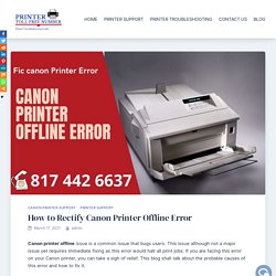 Canon Printer From Offline to Online