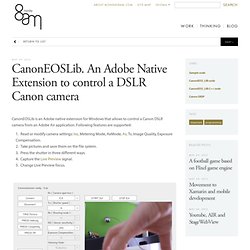 CanonEOSLib. An Adobe Native Extension to control a DSLR Canon camera