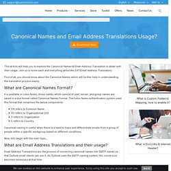 What is Canonical Names and Email Address Translations?