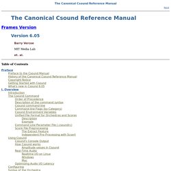 The Canonical Csound Reference Manual