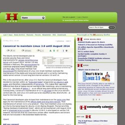 Canonical to maintain Linux 3.8 until August 2014